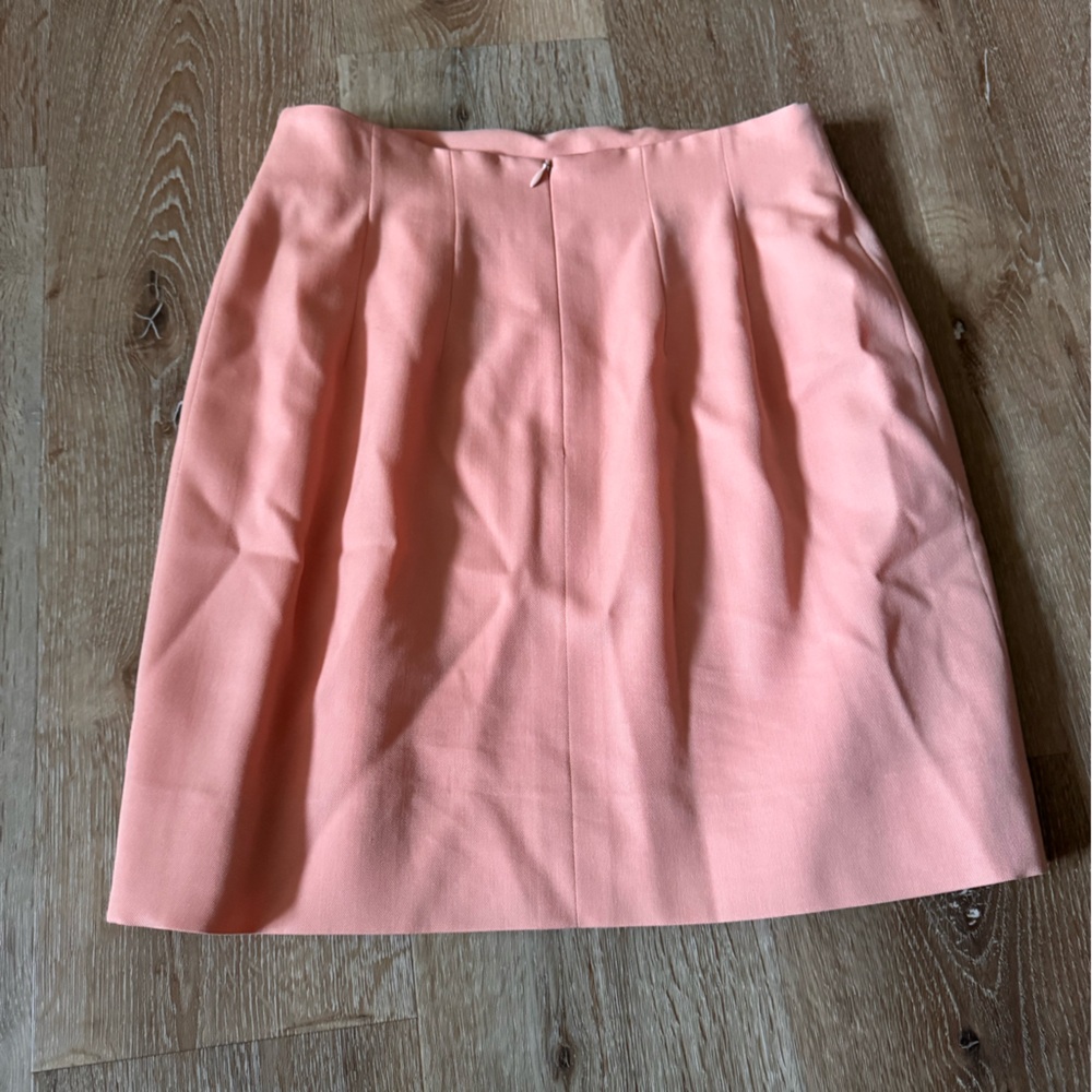 Celine Peach Pink Wool Pencil Skirt - Picture 4 of 5